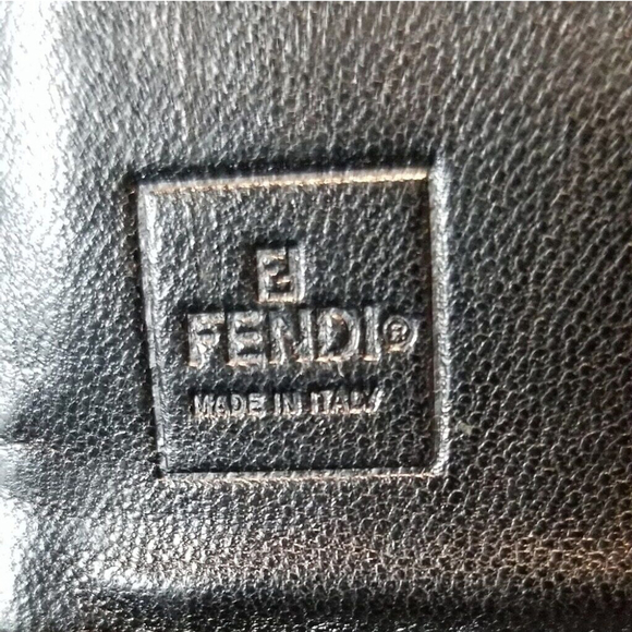 Authentic Fendi Black Leather and Canvas Bi-Fold Wallet - Picture 4 of 13